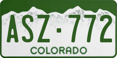 CO license plate ASZ772