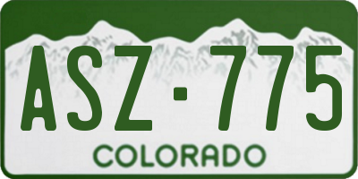 CO license plate ASZ775