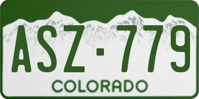 CO license plate ASZ779