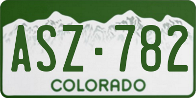 CO license plate ASZ782