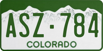 CO license plate ASZ784