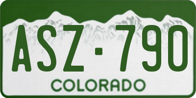CO license plate ASZ790