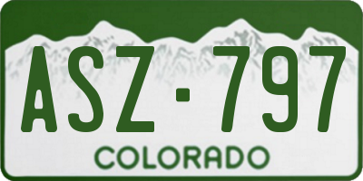 CO license plate ASZ797