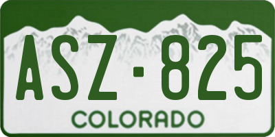 CO license plate ASZ825