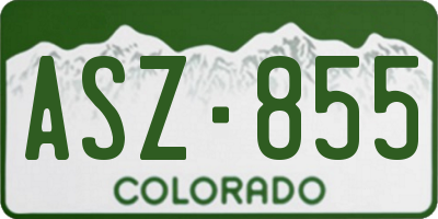 CO license plate ASZ855