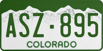CO license plate ASZ895