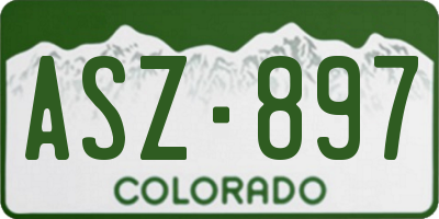 CO license plate ASZ897