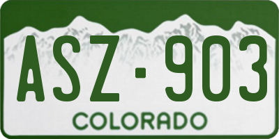 CO license plate ASZ903