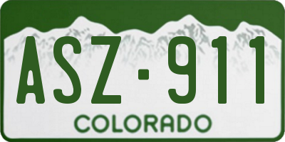 CO license plate ASZ911