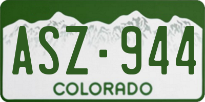 CO license plate ASZ944