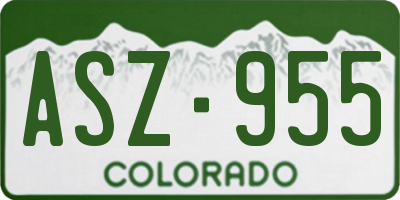 CO license plate ASZ955