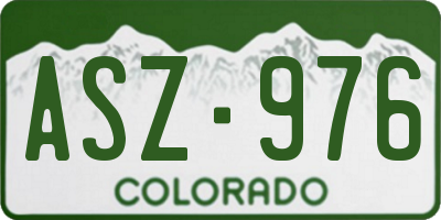 CO license plate ASZ976