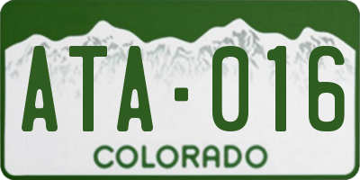 CO license plate ATA016