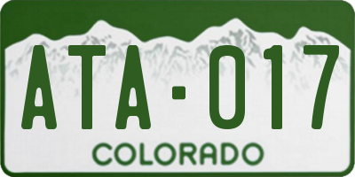CO license plate ATA017