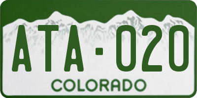 CO license plate ATA020