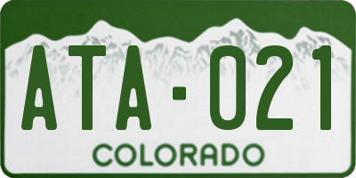 CO license plate ATA021