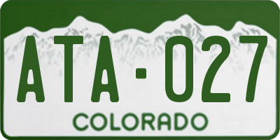 CO license plate ATA027