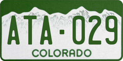 CO license plate ATA029