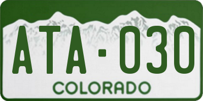 CO license plate ATA030