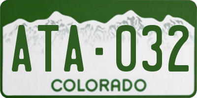 CO license plate ATA032