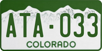 CO license plate ATA033