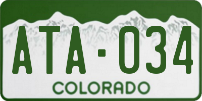 CO license plate ATA034