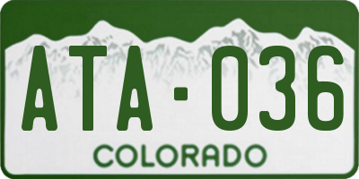 CO license plate ATA036