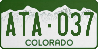 CO license plate ATA037