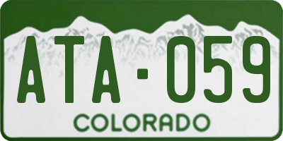CO license plate ATA059