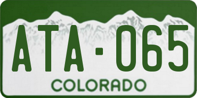 CO license plate ATA065