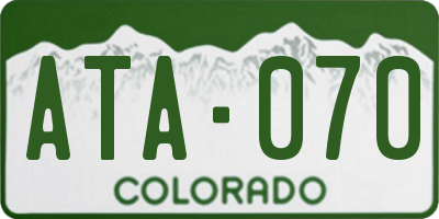 CO license plate ATA070
