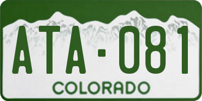 CO license plate ATA081