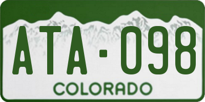CO license plate ATA098