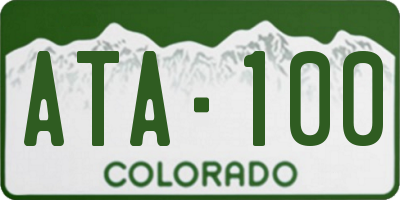 CO license plate ATA100