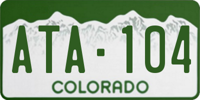 CO license plate ATA104