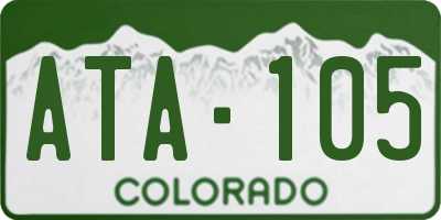 CO license plate ATA105