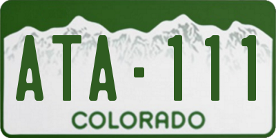CO license plate ATA111
