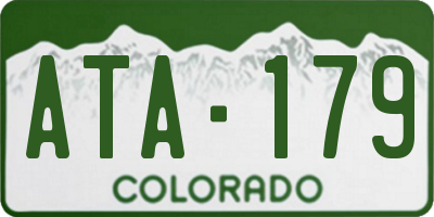 CO license plate ATA179