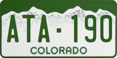 CO license plate ATA190