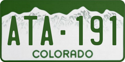 CO license plate ATA191