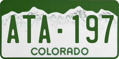 CO license plate ATA197