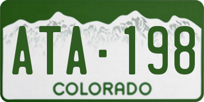 CO license plate ATA198