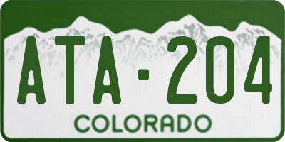 CO license plate ATA204