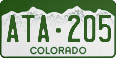 CO license plate ATA205