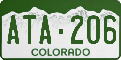 CO license plate ATA206