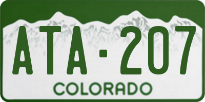 CO license plate ATA207