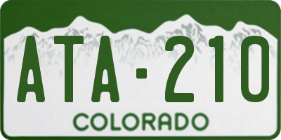 CO license plate ATA210