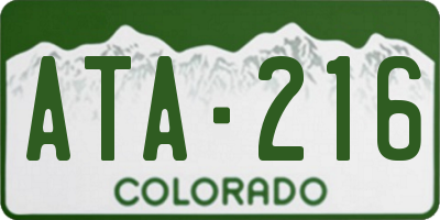 CO license plate ATA216