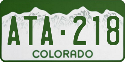 CO license plate ATA218