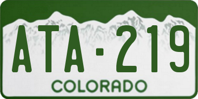 CO license plate ATA219
